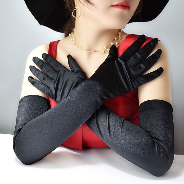 fashion women's long satin black white red ladies girls party prom dance performance accessories gloves pmtw, Silver
fashion women's long satin black white red ladies girls party prom dance performance accessories gloves pmtw, Silver