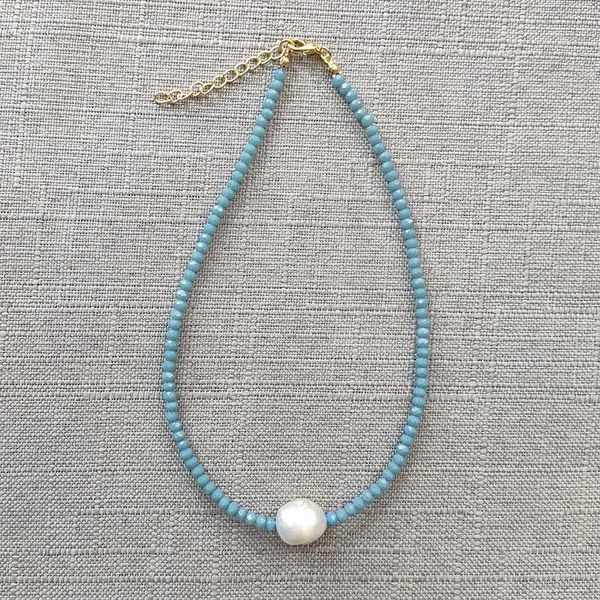 fashion classic beaded necklace blue crystal beads ladies charm short neck jewelry real pearl embellishment 2020 trendy choker, Golden;silver
fashion classic beaded necklace blue crystal beads ladies charm short neck jewelry real pearl embellishment 2020 trendy choker, Golden;silver