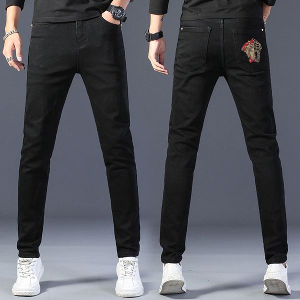 2020 new mens jeans distressed ripped biker jeans slim fit motorcycle biker denim jeans 2020 fashion pants, Blue 
2020 new mens jeans distressed ripped biker jeans slim fit motorcycle biker denim jeans 2020 fashion pants, Blue