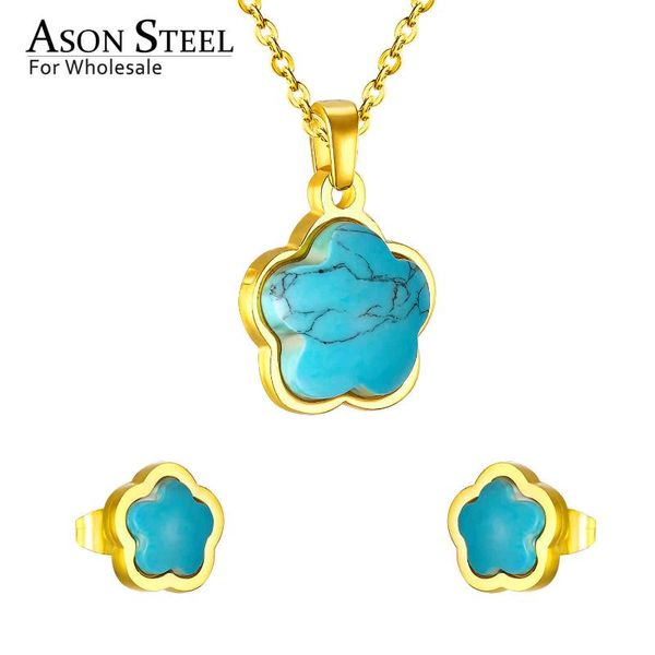 asonsteel 316l stainless steel gold bridal wedding jewelry sets for women 2020 flower necklace pendant small stud earring, Silver
asonsteel 316l stainless steel gold bridal wedding jewelry sets for women 2020 flower necklace pendant small stud earring, Silver