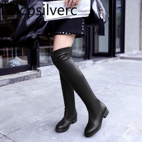 women's boots the new autumn and winter fashion round head thick heel low-heeled women's over the knee boots plus size 35-43, Black
women's boots the new autumn and winter fashion round head thick heel low-heeled women's over the knee boots plus size 35-43, Black