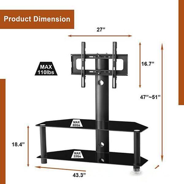 lcd tv mount bracket floor tv st multi-function adjustable glass metal frame black c0028 us stock
lcd tv mount bracket floor tv st multi-function adjustable glass metal frame black c0028 us stock