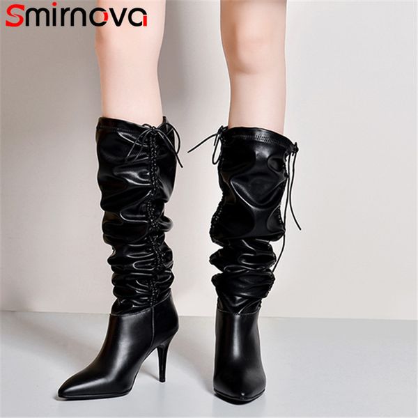 смирнова size 34-43 европейский стиль подлинной кожаные сапоги женщин сексуальные высокие каблуки плиссированные тонкие возглавляемые колено, Black
смирнова size 34-43 европейский стиль подлинной кожаные сапоги женщин сексуальные высокие каблуки плиссированные тонкие возглавляемые колено, Black