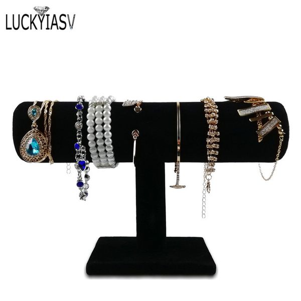 black velvet jewelry stand bracelet chain watch t-bar rack jewelry display stand holder, Pink;blue
black velvet jewelry stand bracelet chain watch t-bar rack jewelry display stand holder, Pink;blue