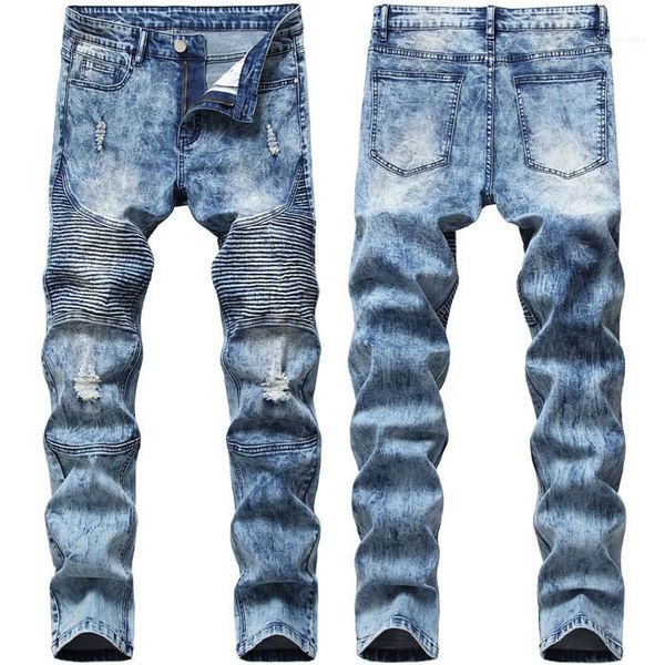 slim holey mens jeans distressed ripped biker denim for men fashion designer hip hop mens jeans, Blue
slim holey mens jeans distressed ripped biker denim for men fashion designer hip hop mens jeans, Blue