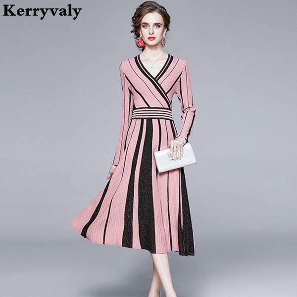 women striped long sleeve knitted sweater dress moda mujer 2020 slim pleated a- line jersey midi autumn dress ropa mujer k6680, Black;gray
women striped long sleeve knitted sweater dress moda mujer 2020 slim pleated a- line jersey midi autumn dress ropa mujer k6680, Black;gray