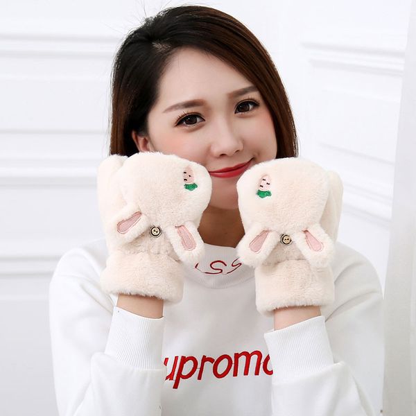 five fingers gloves female winter student half finger furry thickening heating fingerless women girls mittens, Blue;gray
five fingers gloves female winter student half finger furry thickening heating fingerless women girls mittens, Blue;gray