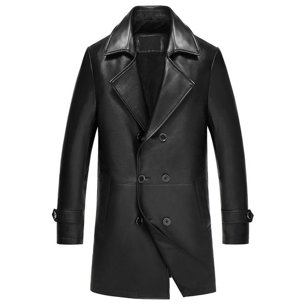 men's leather & faux jacket men genuine sheepskin coat autumn winter streetwear windbreaker long coats 5xl chaqueta lsy360 my1675, Black
men's leather & faux jacket men genuine sheepskin coat autumn winter streetwear windbreaker long coats 5xl chaqueta lsy360 my1675, Black