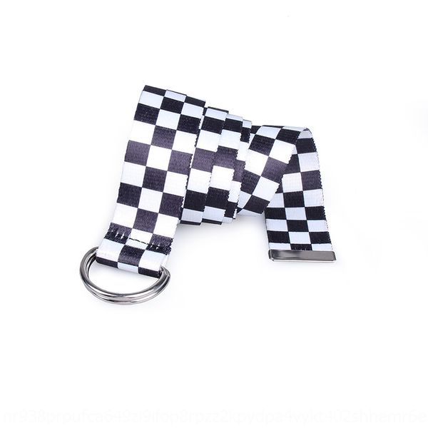 new women's silk-screen black silk ribbon and white plaid ribbon with double ring d-ring casual belt vgych, Black;brown
new women's silk-screen black silk ribbon and white plaid ribbon with double ring d-ring casual belt vgych, Black;brown