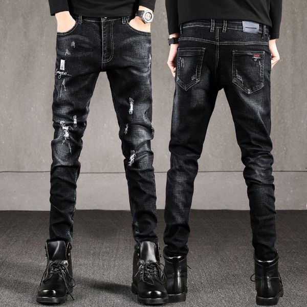 men's jeans men ripped classic spring autumn male slim straight stretch brand denim pants overalls fit, Blue
men's jeans men ripped classic spring autumn male slim straight stretch brand denim pants overalls fit, Blue