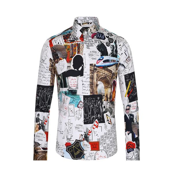 men's dress shirts plus size 4xl graffiti poster print shirt men casual long sleeve slim camisas masculina brand business male pure cot, White;black
men's dress shirts plus size 4xl graffiti poster print shirt men casual long sleeve slim camisas masculina brand business male pure cot, White;black