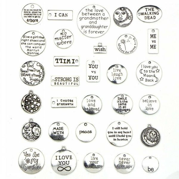 charms 31pcs/lot mixed tibetan silver color letters word for jewelry making bracelet stainless steel findings, Bronze;silver
charms 31pcs/lot mixed tibetan silver color letters word for jewelry making bracelet stainless steel findings, Bronze;silver