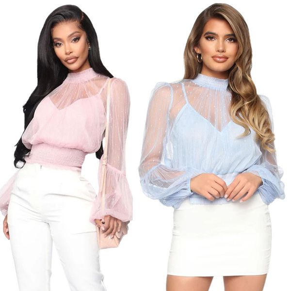 polka dot fashion bubble long sleeve mesh and blouse shirts fashion turtleneck shirt blouses, White
polka dot fashion bubble long sleeve mesh and blouse shirts fashion turtleneck shirt blouses, White