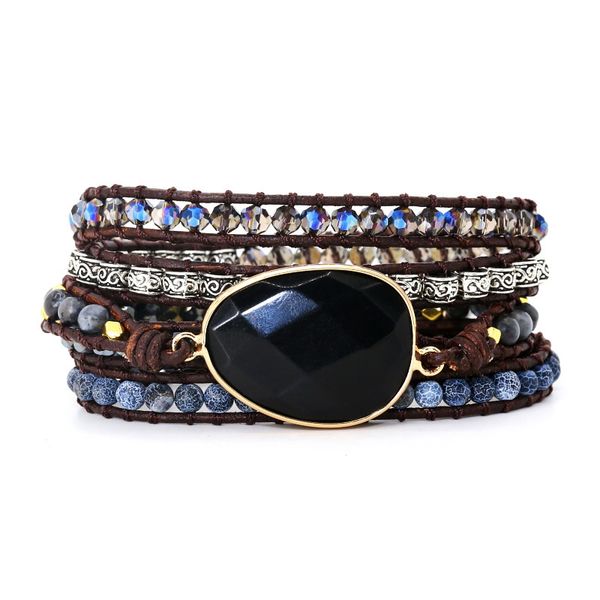 tennis ethnic style beaded bracelet with natural stone multilayer handmade wrap leather fine jewelry for party gift wholesale, Golden;silver
tennis ethnic style beaded bracelet with natural stone multilayer handmade wrap leather fine jewelry for party gift wholesale, Golden;silver