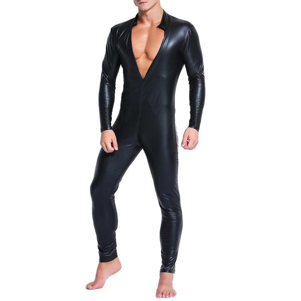 men's g-strings high neck long sleeve faux leather zipper bodysuit pants jumpsuit clubwear mens nightclub clothes body suit, Black;brown
men's g-strings high neck long sleeve faux leather zipper bodysuit pants jumpsuit clubwear mens nightclub clothes body suit, Black;brown