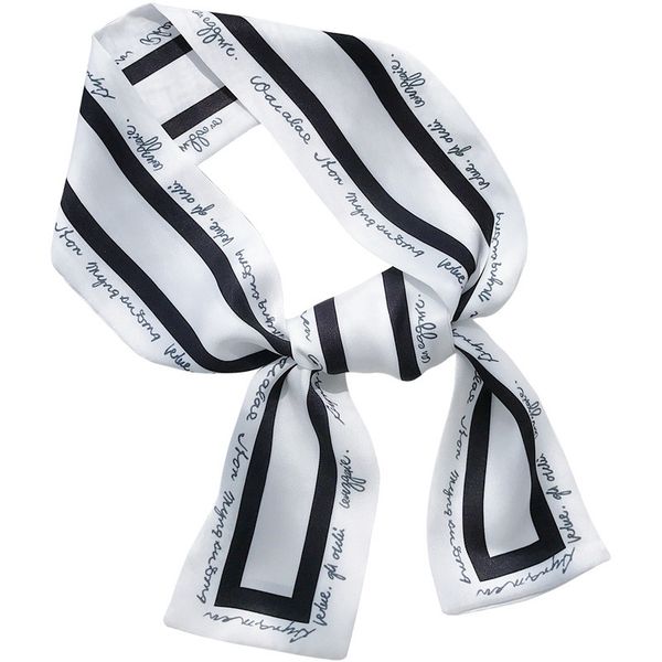 scarves women's fashion ribbon simulation silk scarf beautiful solid design girl hair band bag handle wrapped small collar b, Blue;gray 
scarves women's fashion ribbon simulation silk scarf beautiful solid design girl hair band bag handle wrapped small collar b, Blue;gray