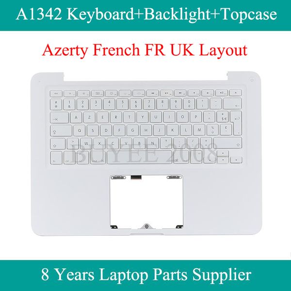 

lapreplacement keyboards white fr uk layout a1342 keyboard for azerty backlight ase case palmrest palm rest 2009 2010 year