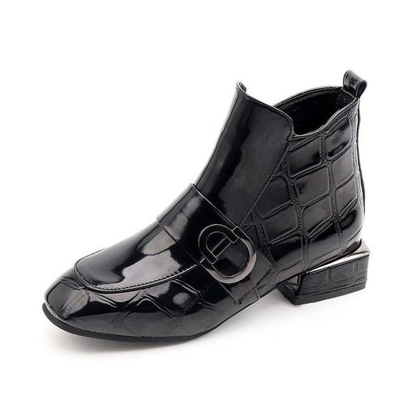 boots explosive models of women's leather autumn and winter short mid-heel british square toe thick-heel, Black
boots explosive models of women's leather autumn and winter short mid-heel british square toe thick-heel, Black