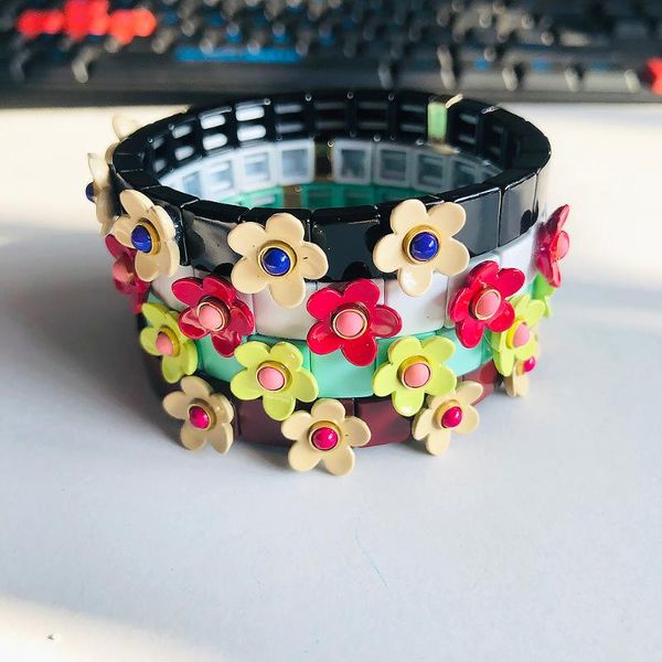 enamel flower bohemian rainbow bracelets women multicolor tile beads bracelet pulsera 2020 alloy summer beach fashion jewelry, Black
enamel flower bohemian rainbow bracelets women multicolor tile beads bracelet pulsera 2020 alloy summer beach fashion jewelry, Black