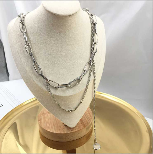 creative fashion street casual exaggerated chain multi-layer chic cool girls clavicle chain necklace, Silver
creative fashion street casual exaggerated chain multi-layer chic cool girls clavicle chain necklace, Silver