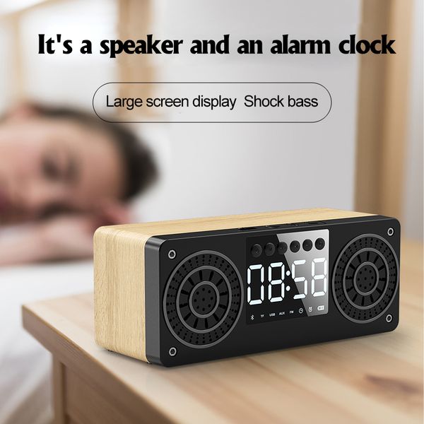 wireless portable wooden bluetooth speaker alarm clock 3d stereo portable stereo subwoofer hifi speaker support tf/fm radio/aux
wireless portable wooden bluetooth speaker alarm clock 3d stereo portable stereo subwoofer hifi speaker support tf/fm radio/aux