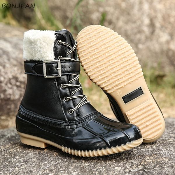 winte female boots outdoor waterproof duck hunting boots plus fluffy warmth fashion lace up buckle strap mixed color women shoes, Black
winte female boots outdoor waterproof duck hunting boots plus fluffy warmth fashion lace up buckle strap mixed color women shoes, Black