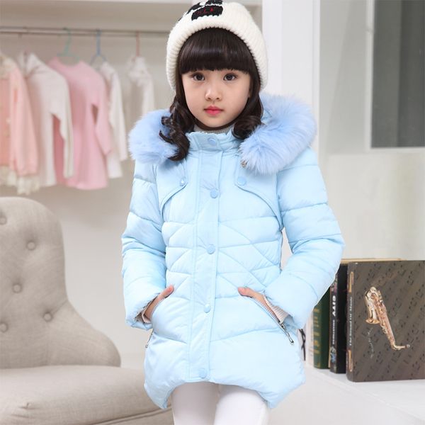 2018 children new winter coat big girls cotton-padded jacket with fur hood, Blue;gray
2018 children new winter coat big girls cotton-padded jacket with fur hood, Blue;gray
