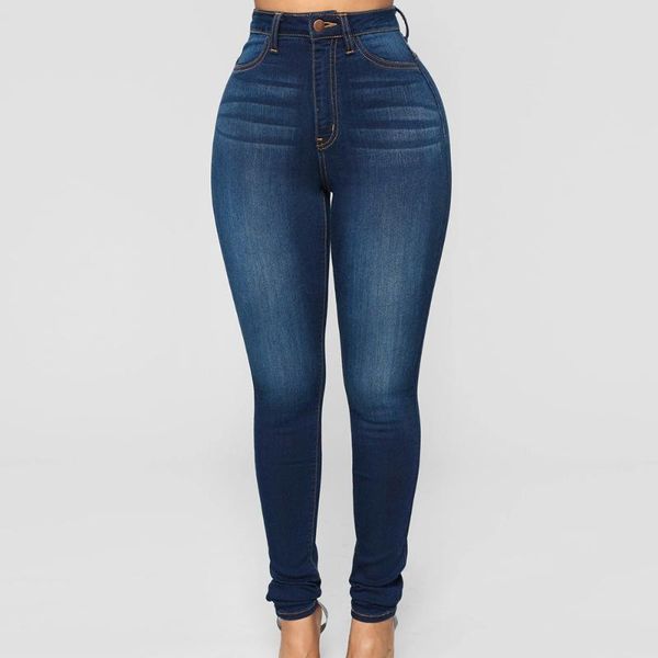 women's jeans high waist straight fashion women elastic skinny solid washed denim cowboy long pencil pants, Blue
women's jeans high waist straight fashion women elastic skinny solid washed denim cowboy long pencil pants, Blue