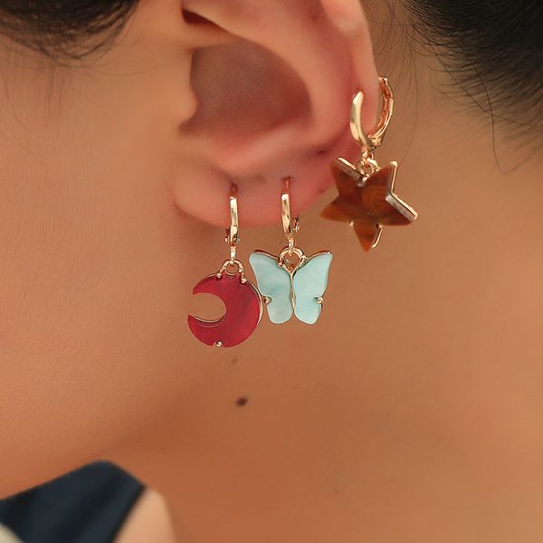 hoop & huggie fashion simple insect acrylic earrings women girl european sweet small butterfly moon star pendant e692, Golden;silver
hoop & huggie fashion simple insect acrylic earrings women girl european sweet small butterfly moon star pendant e692, Golden;silver