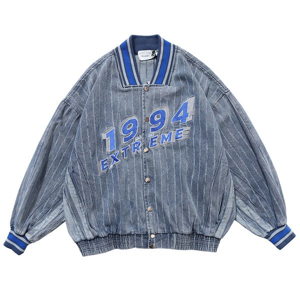 hiphop men retro stripe baseball jackets streetwear casual motorcycle letter embroidery jacket vintage bomber denim jacket, Black;brown
hiphop men retro stripe baseball jackets streetwear casual motorcycle letter embroidery jacket vintage bomber denim jacket, Black;brown