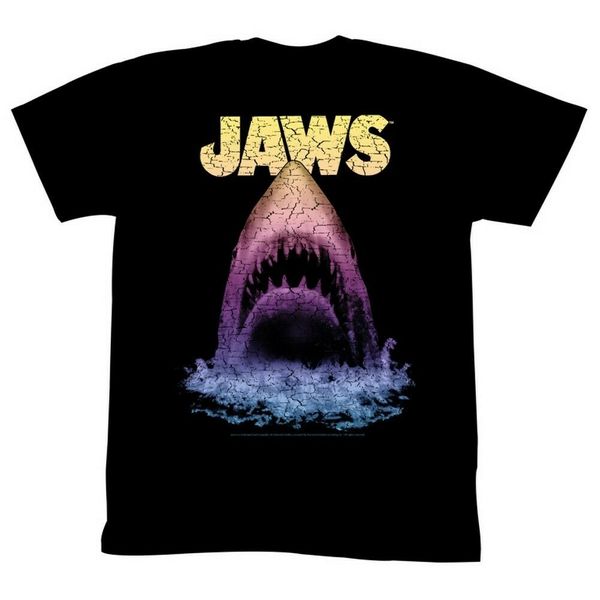 jaws t-shirt distressed cracked fading gradient black tee