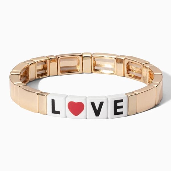 enameled tile bracelet love stretch bangle friendship handmade pulseras elastic stacking jewelry gift for women red gold, Black
enameled tile bracelet love stretch bangle friendship handmade pulseras elastic stacking jewelry gift for women red gold, Black