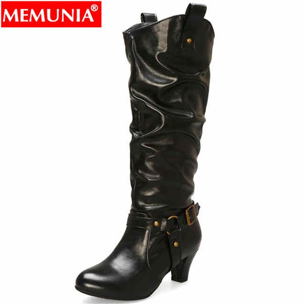 memunia plus size 34-43 new women boots pleated pu leather autumn shoes western knee high boots women shoes, Black
memunia plus size 34-43 new women boots pleated pu leather autumn shoes western knee high boots women shoes, Black