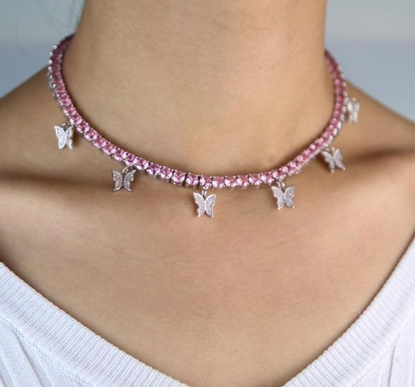 selling women hip hop chokers chain butterfly necklace iced out tennis chain micro pave bling pink clear cz punk animal003, Silver
selling women hip hop chokers chain butterfly necklace iced out tennis chain micro pave bling pink clear cz punk animal003, Silver