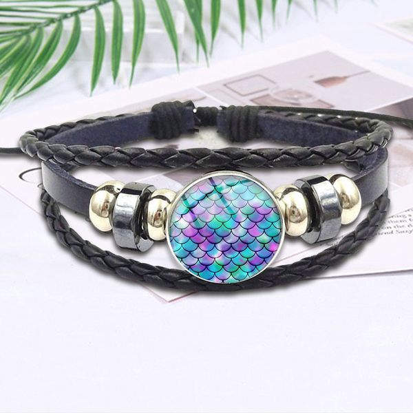 charm bracelets for women wedding gift glass cabochon est jewelry vintage statement black leather bracelet bangle rainbow scales mermaid, Golden;silver
charm bracelets for women wedding gift glass cabochon est jewelry vintage statement black leather bracelet bangle rainbow scales mermaid, Golden;silver
