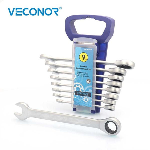 9pcs ratchet key wrench set ratcheting combination spanner 8-19mm dull polish 72t fixed head ratchet tools with rack packed
9pcs ratchet key wrench set ratcheting combination spanner 8-19mm dull polish 72t fixed head ratchet tools with rack packed
