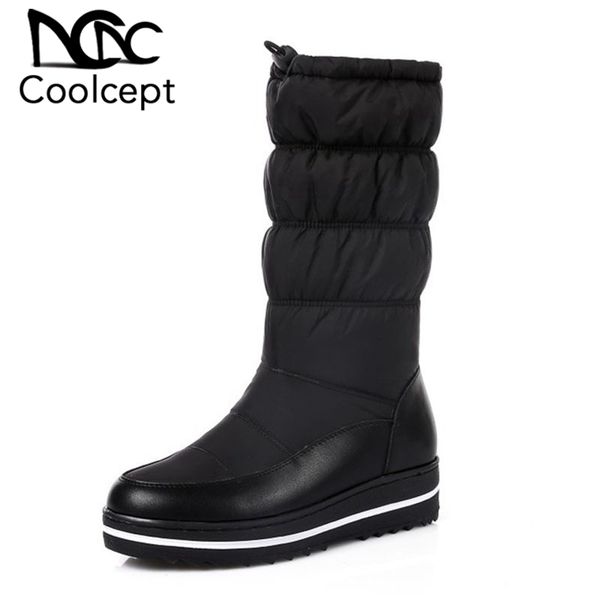 coolcept big size 35-44 winter real leather flats snow boots women warm plush fur cotton shoes women elastic band down boots, Black
coolcept big size 35-44 winter real leather flats snow boots women warm plush fur cotton shoes women elastic band down boots, Black