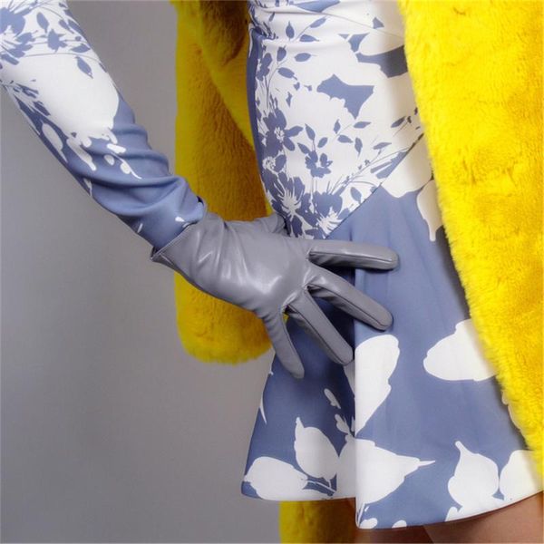 21cm short leather gloves basic imitation leather sheepskin silver gray light gray 3-puqhs21, Blue;gray
21cm short leather gloves basic imitation leather sheepskin silver gray light gray 3-puqhs21, Blue;gray
