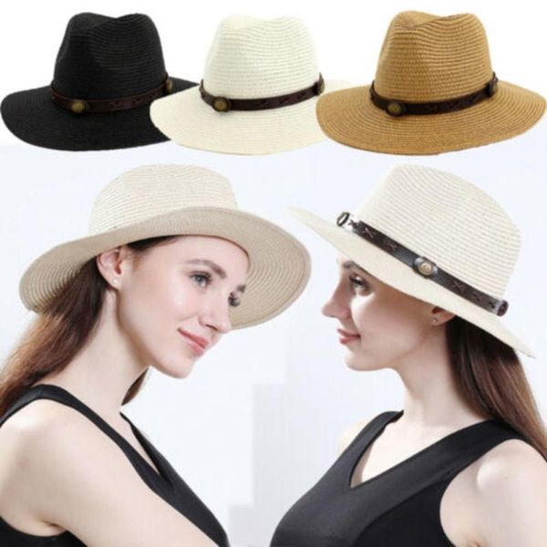 wide brim hats mens ladies summer packable straw panama fedora hat with band, Blue;gray
wide brim hats mens ladies summer packable straw panama fedora hat with band, Blue;gray