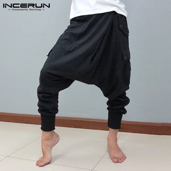 men harem pants plain streetwear elastic waist cotton pockets drop crotch trousers mens joggers casual pantalones hombre incerun, Black
men harem pants plain streetwear elastic waist cotton pockets drop crotch trousers mens joggers casual pantalones hombre incerun, Black
