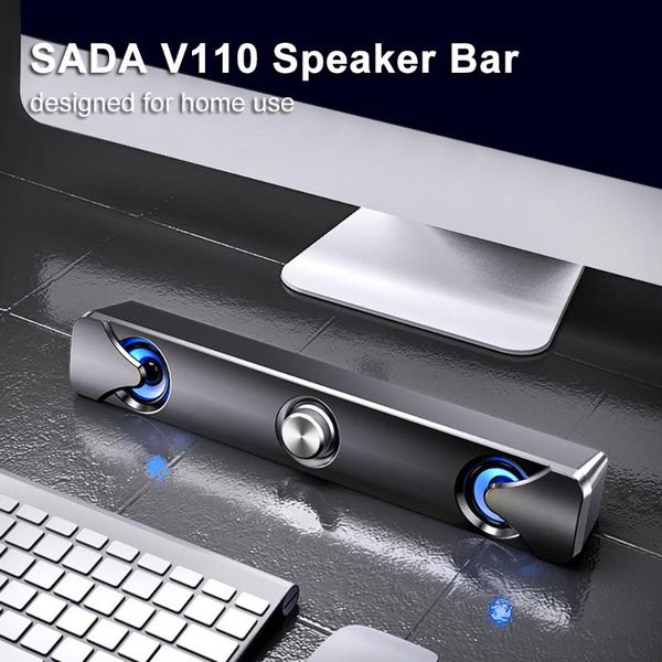 sada v110 bar computer speakers with led light 3.5mm audio cable wired computer sound bar usb powered mini soundbar for tv pc
sada v110 bar computer speakers with led light 3.5mm audio cable wired computer sound bar usb powered mini soundbar for tv pc
