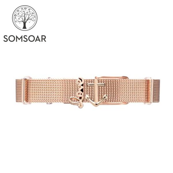 somsoar jewelry rose gold love anchor set mesh bracelets stainless steel diy charmbands bracelet bangle fit watches, Golden;silver
somsoar jewelry rose gold love anchor set mesh bracelets stainless steel diy charmbands bracelet bangle fit watches, Golden;silver