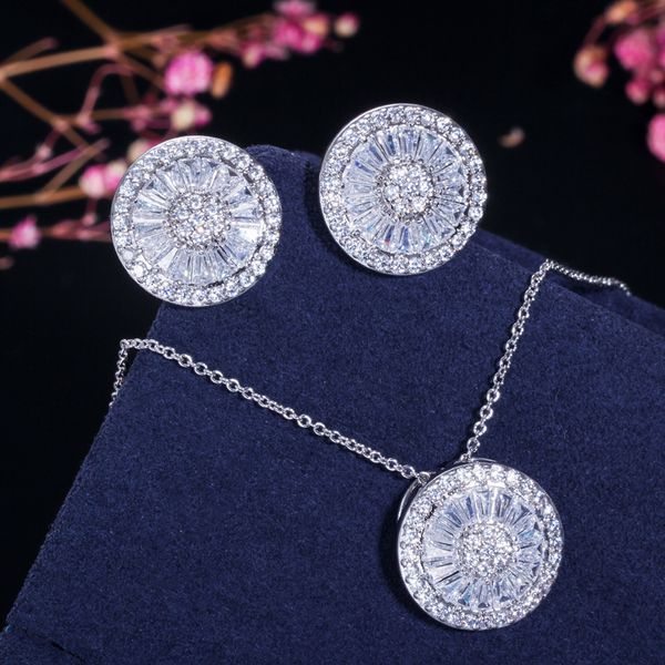 luala cz crystal women fashion jewellery shiny round cubic zircon necklace and earring jewelry set t039, Silver
luala cz crystal women fashion jewellery shiny round cubic zircon necklace and earring jewelry set t039, Silver