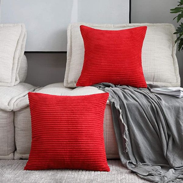 brilliant decorative pillow covers supersoft striped velvet throw toss pillowcase cushion cover for chair, red (45x45 cm)4pcs
brilliant decorative pillow covers supersoft striped velvet throw toss pillowcase cushion cover for chair, red (45x45 cm)4pcs