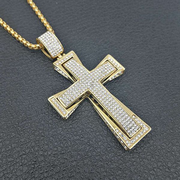 pendant necklaces hip hop full rhinestones paved bling iced out stainless steel big cross necklace for men rapper jewelry drop, Silver
pendant necklaces hip hop full rhinestones paved bling iced out stainless steel big cross necklace for men rapper jewelry drop, Silver
