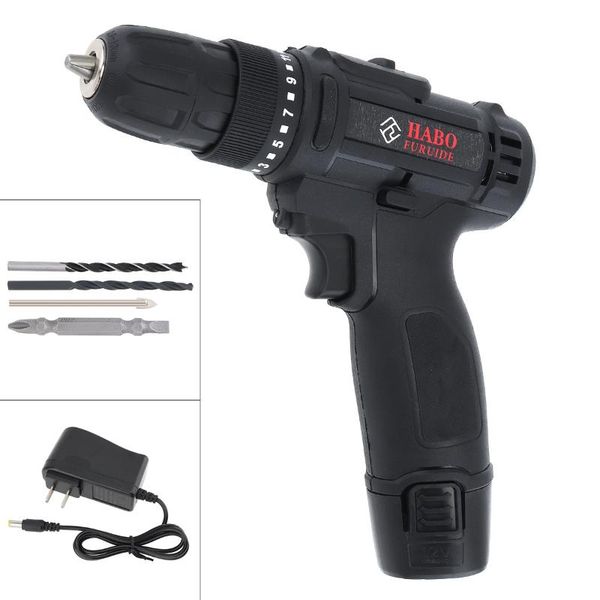 ac 100-240v cordless 12v black electric drill screwdriver with li-ion battery and two-speed adjustment button
ac 100-240v cordless 12v black electric drill screwdriver with li-ion battery and two-speed adjustment button