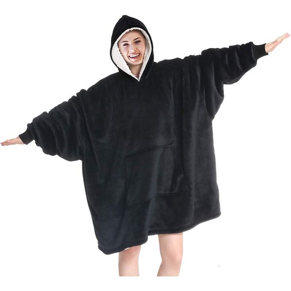 с рукавами крупногабаритные толстовка флис теплая толстовка фуфайки tv blanket hoody женщин халат casaco feminino, Black
с рукавами крупногабаритные толстовка флис теплая толстовка фуфайки tv blanket hoody женщин халат casaco feminino, Black