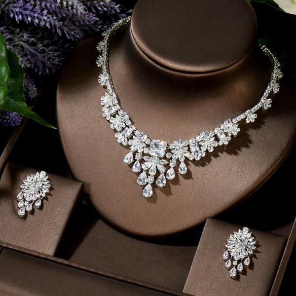 hibride water drop cz white necklace earrings 2 piece wedding jewelry set for women bridal party accessories bijoux n-83, Silver
hibride water drop cz white necklace earrings 2 piece wedding jewelry set for women bridal party accessories bijoux n-83, Silver