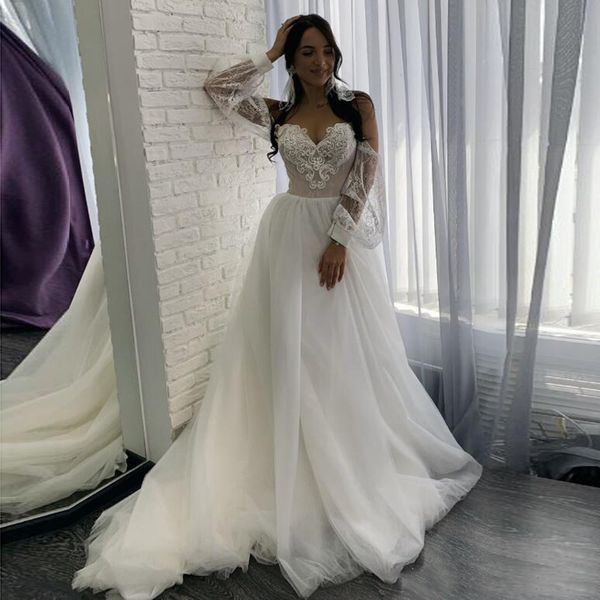 eightale off the shoulder wedding dress 2020 appliques lace a-line tulle beach wedding gown puffy sleeves bridal gowns, Blue;red
eightale off the shoulder wedding dress 2020 appliques lace a-line tulle beach wedding gown puffy sleeves bridal gowns, Blue;red