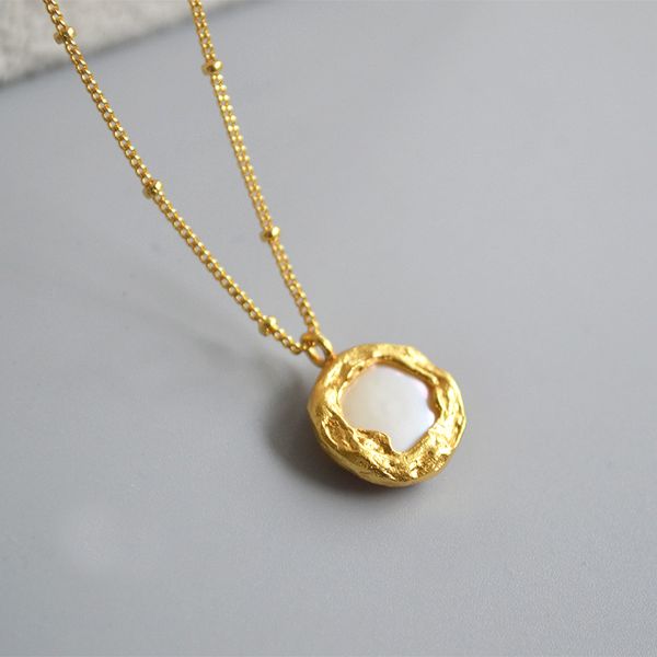 natural baroque pearl necklace for women gold plated freshwater button pearl clavicle chain elegant simple overlay wear jewelry, Silver
natural baroque pearl necklace for women gold plated freshwater button pearl clavicle chain elegant simple overlay wear jewelry, Silver